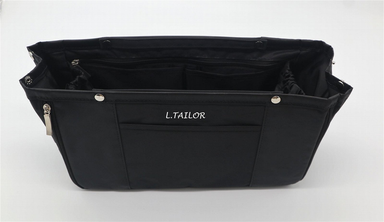 Multifunction nylon made expand capacity home organiser tool bag in black colour 4