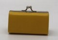 Lovely kids kiss lock PU made small coin purse with metal framde 