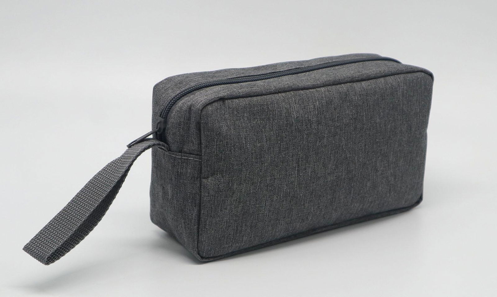 Promotion gift cheap men toiletry bag grey colour polyester made