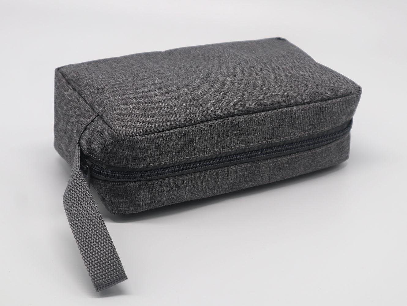 Promotion gift cheap men toiletry bag grey colour polyester made 4