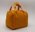 Nylon quilted lady small handbag yellow colour  3