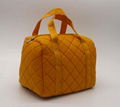 Nylon quilted lady small handbag yellow colour 