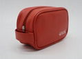 PU leather unisex airline amenity toiletry bag orange colour