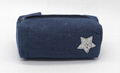 Jean made children pencil pouch with glitter star stitches on front