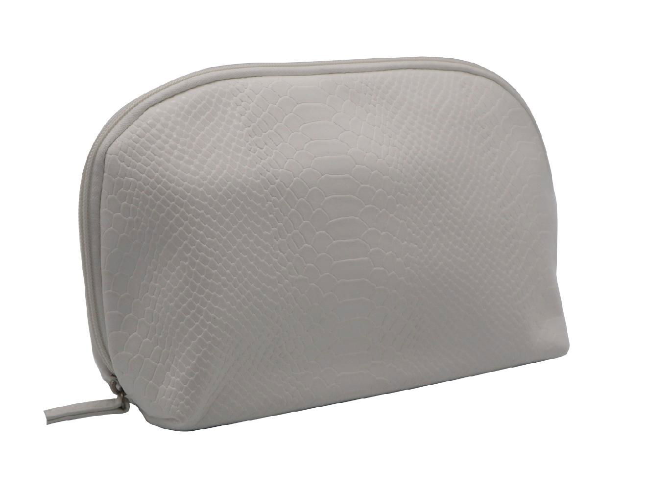 100% crocodile pattern PU shell shape beauty white cosmetic bag  2