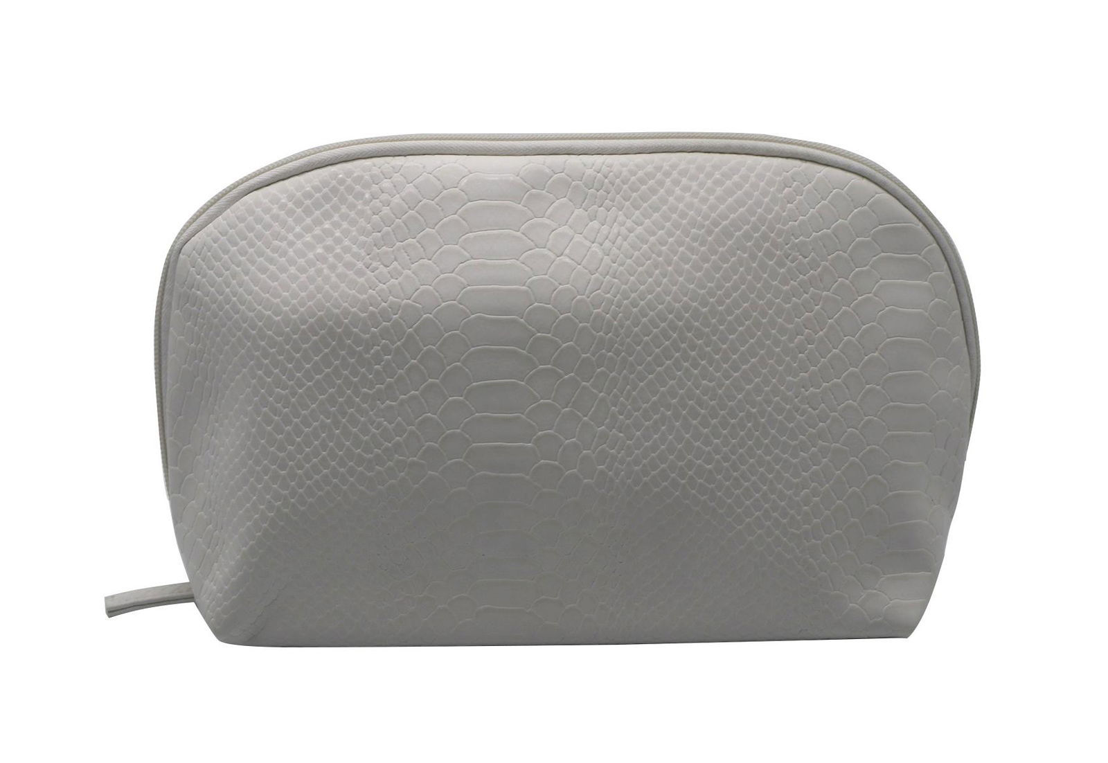 100% crocodile pattern PU shell shape beauty white cosmetic bag 