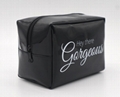 Vinyl PVC promotion beauty women makeup bag black colour 