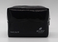 Vinyl PVC promotion beauty women makeup bag black colour 