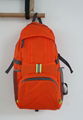 Latest light lattice nylon foldable camping backpack orange colour 1