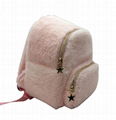 Artificial rabbit fur lovely kid girls' small school bag pink colour 