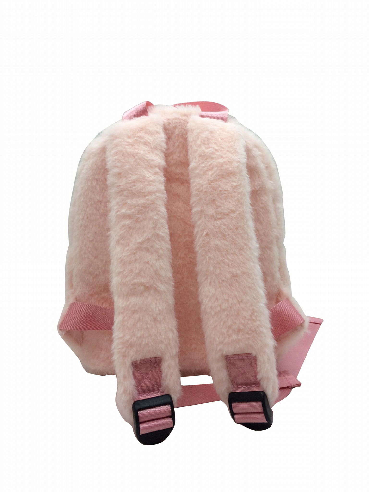 Artificial rabbit fur lovely kid girls' small school bag pink colour  4