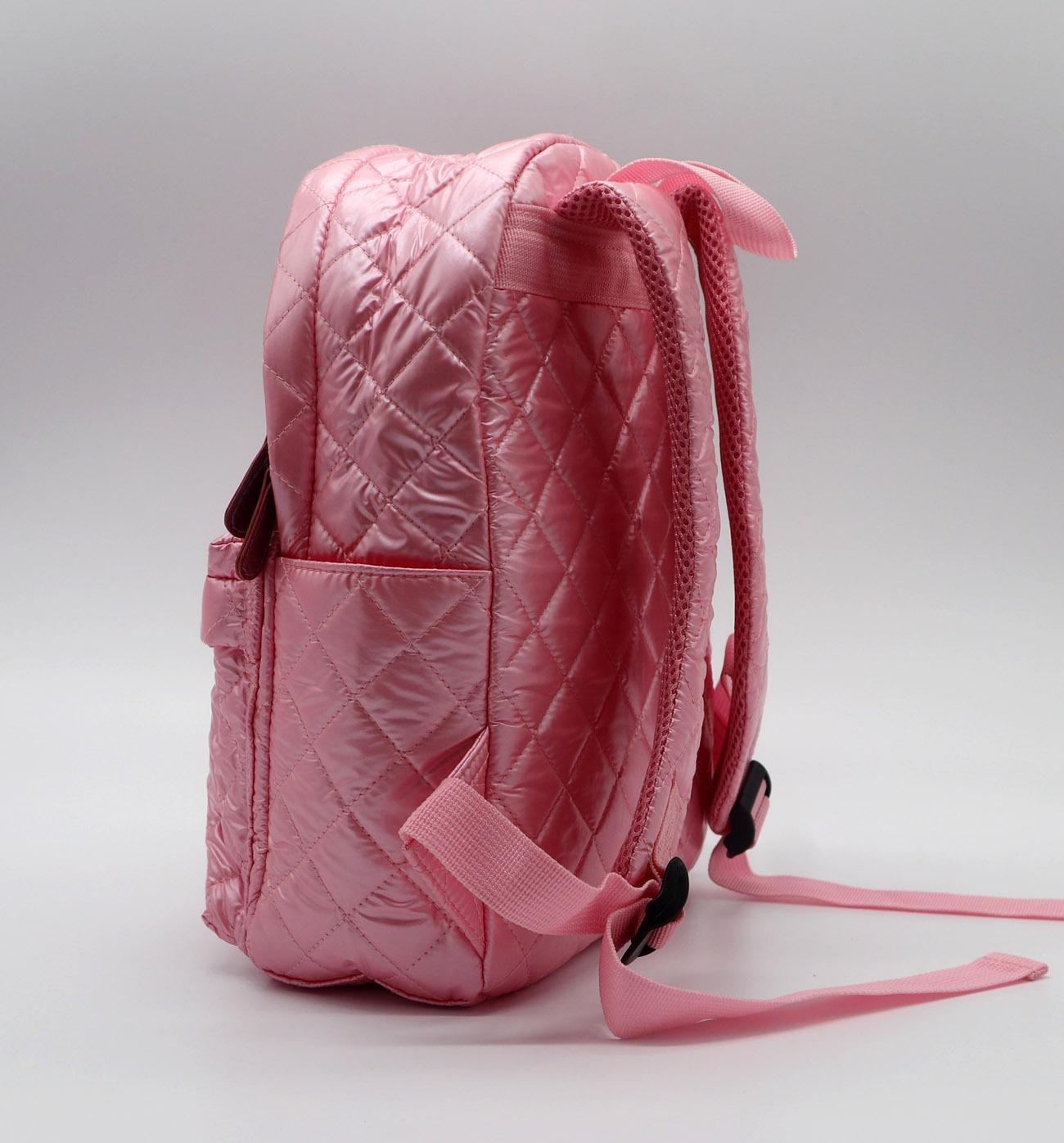 Nylon quilted lovely kids small pink school bag for kindergarten girls 3