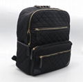 Trend beauty nylon quilted medium women backpack in black colour   2