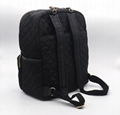 Trend beauty nylon quilted medium women backpack in black colour  