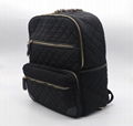Trend beauty nylon quilted medium women backpack in black colour  