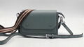 Genuine leather beauty lady shoulder handbag in flax blue colour 1