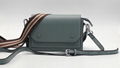 Genuine leather beauty lady shoulder handbag in flax blue colour