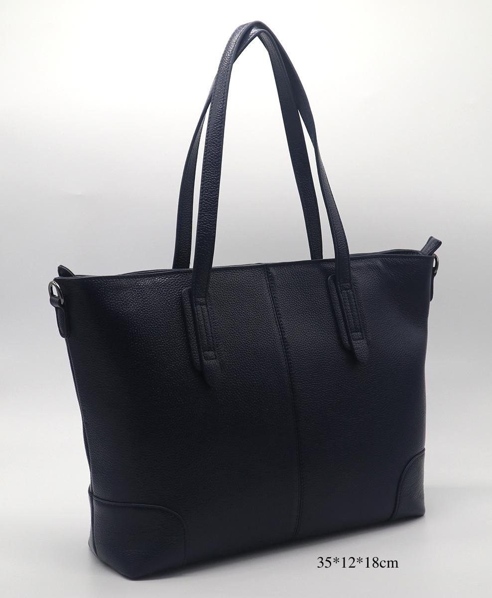 2019 latest genuine leather fashion beauty women large tote handbag black colour 3