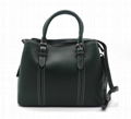 Genuine leather beauty medium size women handbag green colour 