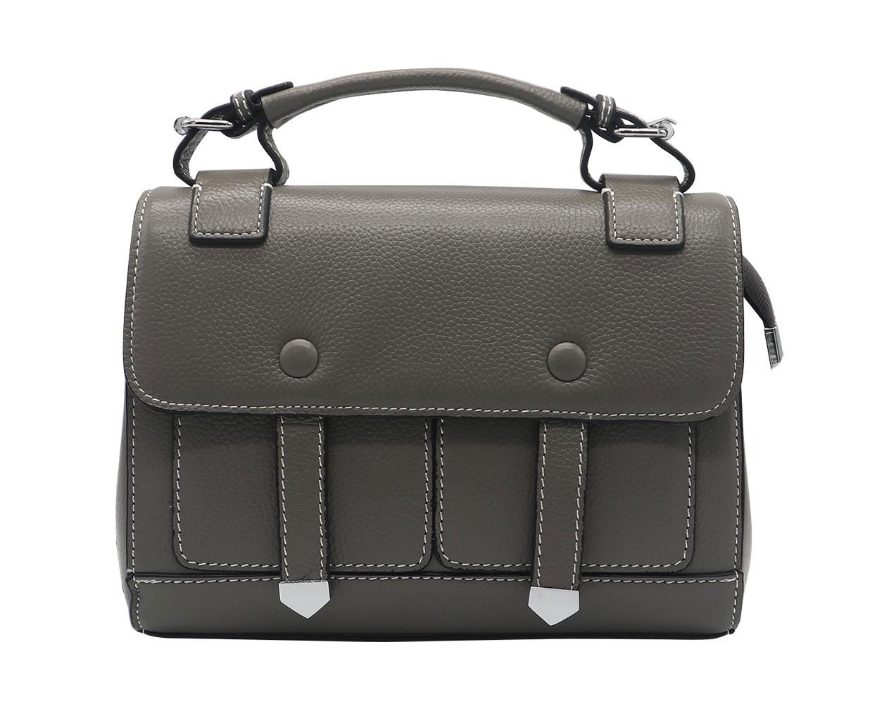 Hot! 2019 newest genuine leather trend women handbag grey colour 