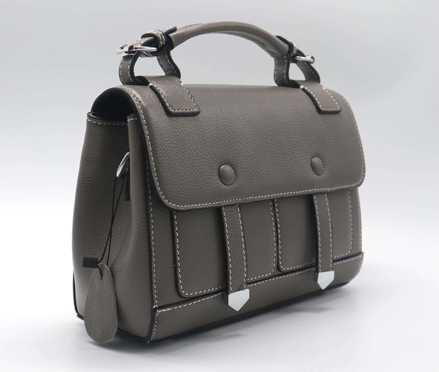 Hot! 2019 newest genuine leather trend women handbag grey colour  4