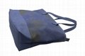 Daisy prints 16oz canvas beauty women tote bag in smog blue  4