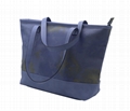 Daisy prints 16oz canvas beauty women tote bag in smog blue 