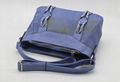 Daisy prints 16oz canvas beauty women shoulder handbag smog blue colour  6