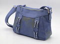 Daisy prints 16oz canvas beauty women shoulder handbag smog blue colour 