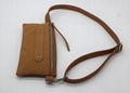 PU leather brown colour beauty lady hip/fanny bag with adjustable strap  3