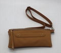 PU leather brown colour beauty lady hip/fanny bag with adjustable strap  2