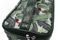 Full leaves polyester matt coate beauty lady cosmetic case in dark green colour 