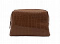 Crocodile pattern PVC lady beauty lady cosmetic bag in brown colour  2