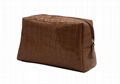 Crocodile pattern PVC lady beauty lady cosmetic bag in brown colour 