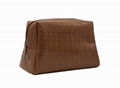 Crocodile pattern PVC lady beauty lady cosmetic bag in brown colour  1