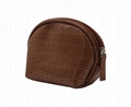 Brown shell shape mini cosmetic bag for women 