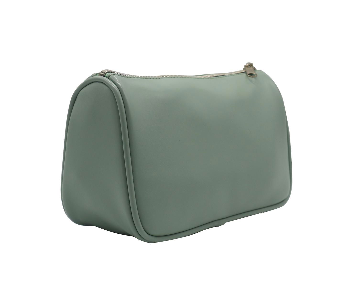 The pistachio green lady beauty Clutch cosmetic bag with pocket 2