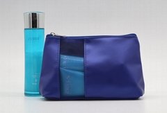 Promotion gift PU made beauty PU cosmetic bag with mesh window 