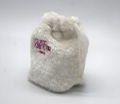 Fake fur lovely small drawstring bag in white with embroidery logo on front  2