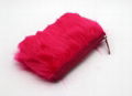 Fake fur cute lady makeup bag pink color with glitter band at top 3