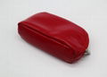 Bright vinyl PVC promotion gift travel cosmetic pouch bag for women in red  3