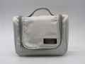 1680D polyester unisex small white travel toiletry bag with mirror