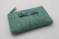 PP woven beauty lady cosmetic pouch with bow in malachite green colour 3