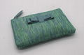 PP woven beauty lady cosmetic pouch with bow in malachite green colour