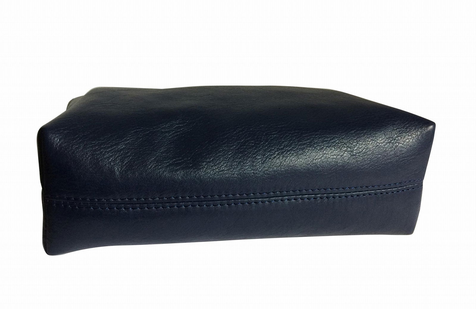 Genuine leather women purse in navy blue with flap  3