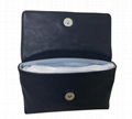 Genuine leather women purse in navy blue with flap  4