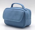 Double open portable carrying lady beauty makeup bag with pocket under flap  2