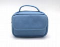 Double open portable carrying lady beauty makeup bag with pocket under flap 