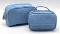 Double open portable carrying lady beauty makeup bag with pocket under flap 