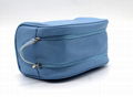 PU made beauty women cosmetic bag with double zipper opens  3